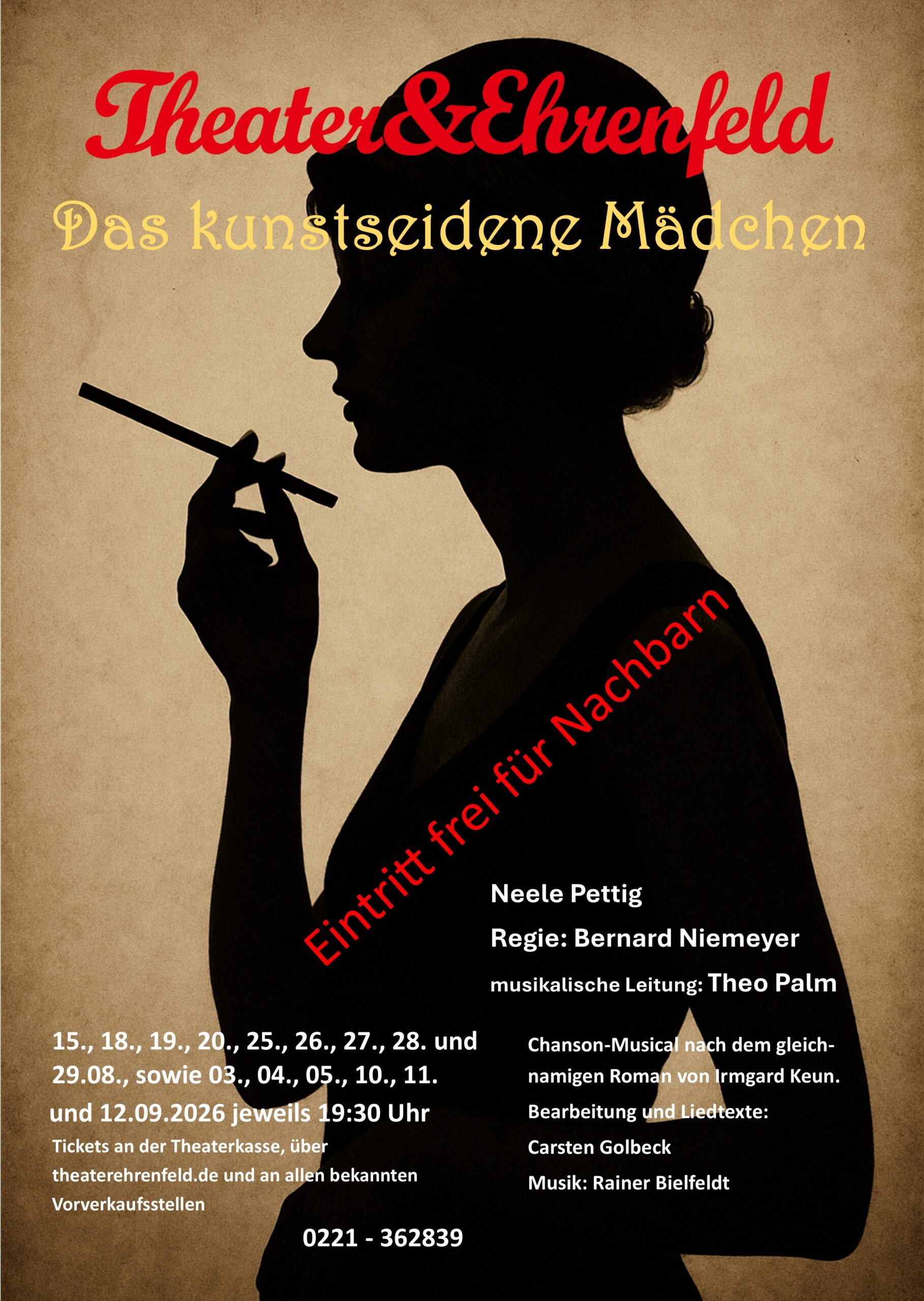 DAS KUNSTSEIDENE MÄDCHEN – Irmgard Keun, Carsten Golbeck, Rainer Bielfeldt – Chanson-Musical